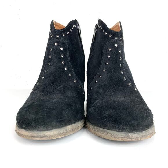 Frye Womens Nora Stud Side Zip Ankle Booties Black Suede Size 6 - Picture 6 of 9